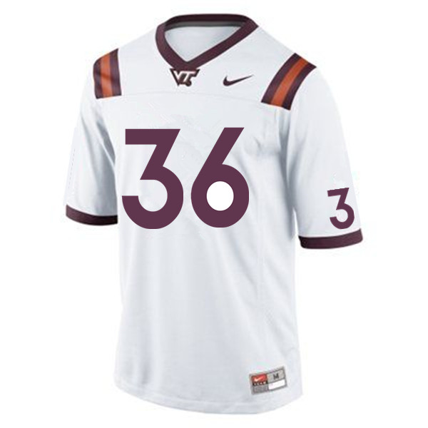 Men #36 DaShawn Crawford Virginia Tech Hokies College Football Jerseys Sale-White